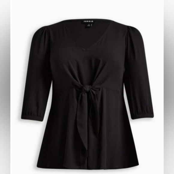 TORRID☆Tie-front Blouse - Picture 5 of 6